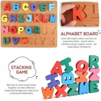 4 in 1 Wooden Puzzle for Kids | Alphabet, Numbers & Shapes Toy