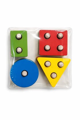 Wooden Shape Sorting & Stacking Puzzle Board for Kids