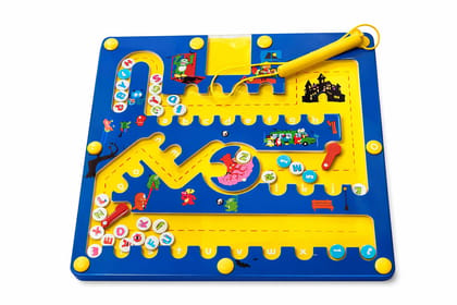 2-in-1 Magnetic Alphabet Maze & Counting Board Game for Kids